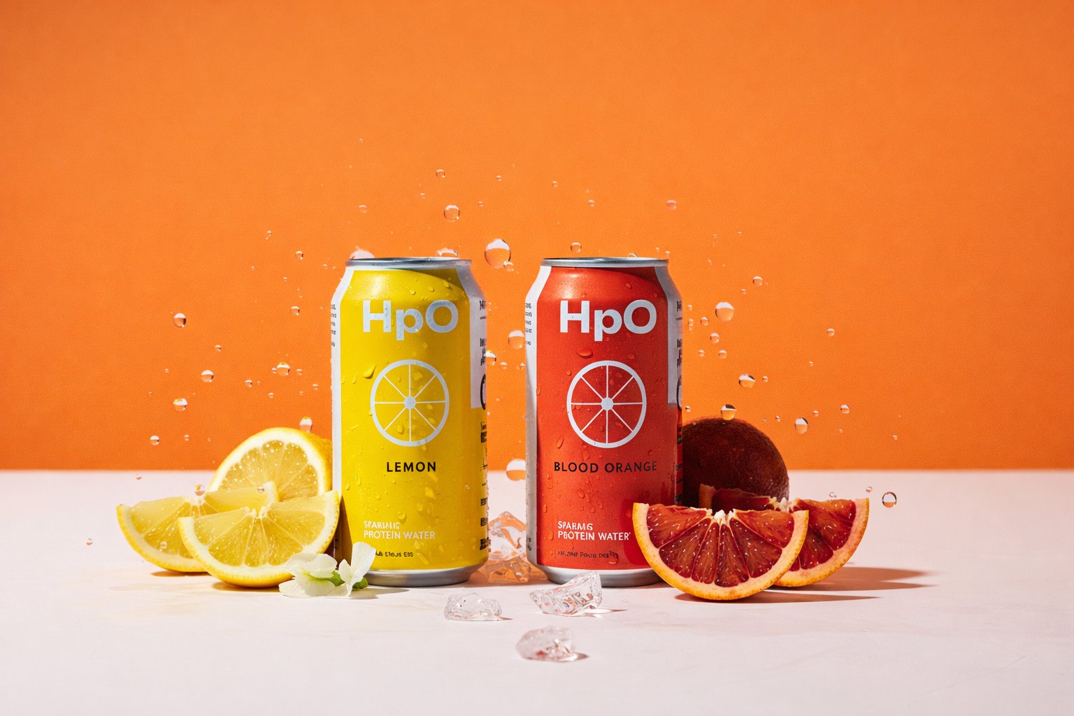 HpO Lemon and Blood Orange sparkling protein water